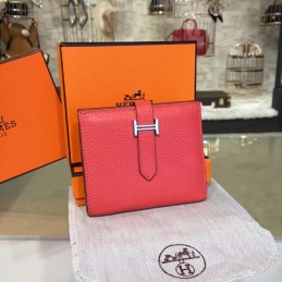 Replica Hermes Coral Bearn Compact Wallet Silver H Hardware