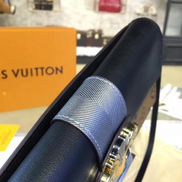 Replica Louis Vuitton Black Brown Monogram Bee Column Clutch