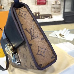 Replica Louis Vuitton Black Brown Monogram Bee Column Clutch