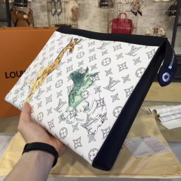 Replica Louis Vuitton White Savane Chapman Pochette Voyage MM