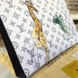 Replica Louis Vuitton White Savane Chapman Pochette Voyage MM