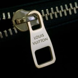 Replica Louis Vuitton Black Embossed Monogram White Stitch Zippy Wallet