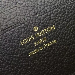 Replica Louis Vuitton Black Embossed Monogram White Stitch Zippy Wallet
