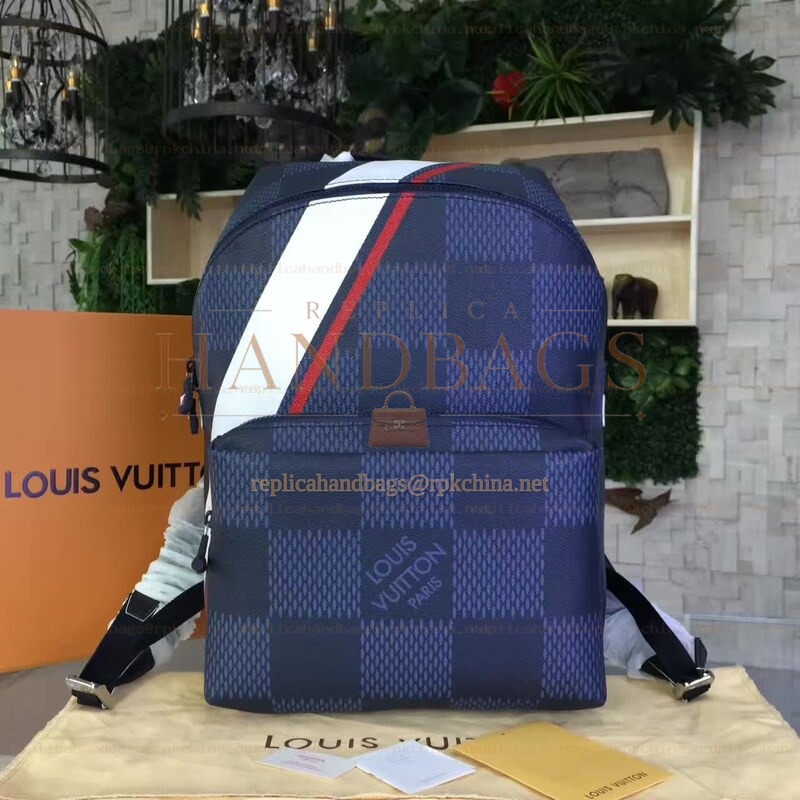 Replica Louis Vuitton Damier Cobalt V Stripe Apollo Backpack