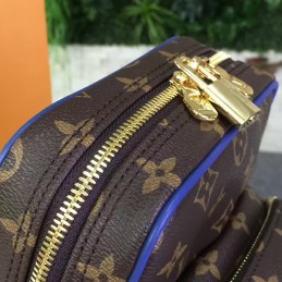 Replica Louis Vuitton Brown Monogram Blue Trim Camera Bag