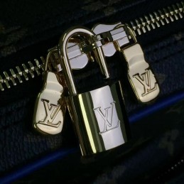 Replica Louis Vuitton Brown Monogram Blue Trim Camera Bag