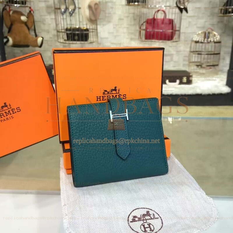 Replica Hermes Green Bearn Compact Wallet