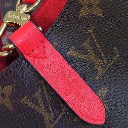 Replica Louis Vuitton Brown Monogram Red Drawstring Neo Noe MM