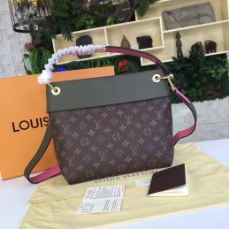 Replica Louis Vuitton Brown Monogram Green Pink Tuileries Besace