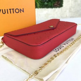 Replica Louis Vuitton Red Embossed Monogram Felicie Pochette