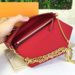 Replica Louis Vuitton Red Embossed Monogram Felicie Pochette