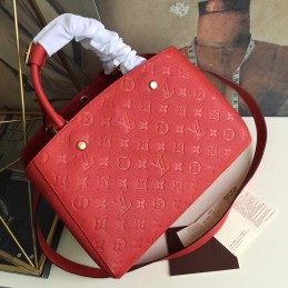 Replica Louis Vuitton Red Embossed Monogram Montaigne MM - Style 3