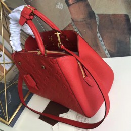Replica Louis Vuitton Red Embossed Monogram Montaigne MM - Style 3