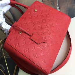Replica Louis Vuitton Red Embossed Monogram Montaigne MM - Style 3