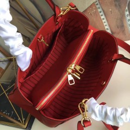 Replica Louis Vuitton Red Embossed Monogram Montaigne MM - Style 3