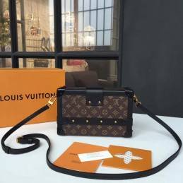 Replica Louis Vuitton Black Floral Petite Malle