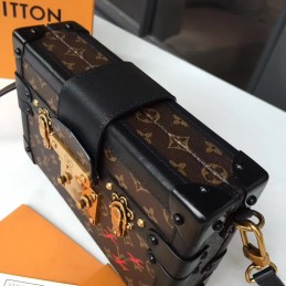 Replica Louis Vuitton Black Floral Petite Malle