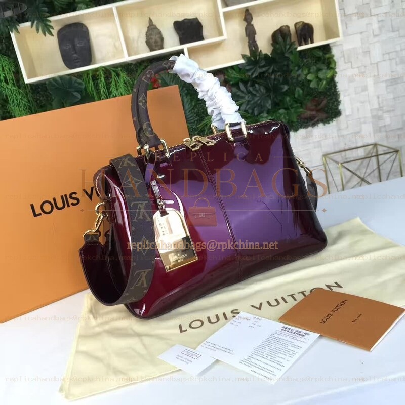 Replica Louis Vuitton Purple Patent Monogram Miroir Tote