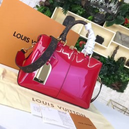 Replica Louis Vuitton Red Patent Monogram Miroir Tote