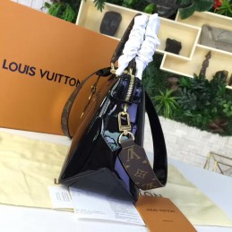 Replica Louis Vuitton Navy Blue Patent Monogram Miroir Tote