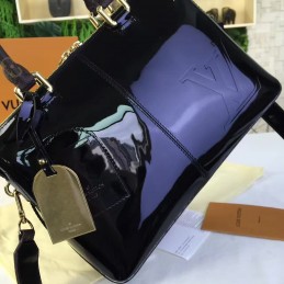 Replica Louis Vuitton Navy Blue Patent Monogram Miroir Tote