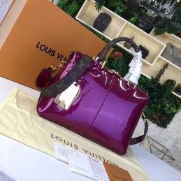 Replica Louis Vuitton Burgundy Patent Monogram Miroir Tote