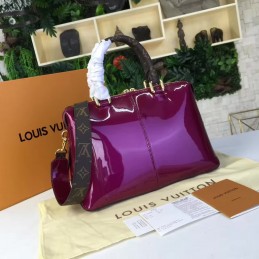 Replica Louis Vuitton Burgundy Patent Monogram Miroir Tote