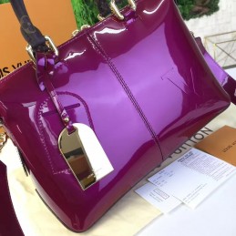 Replica Louis Vuitton Burgundy Patent Monogram Miroir Tote