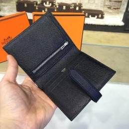 Replica Hermes Black Epsom Bearn Wallet Silver H Hardware
