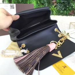 Replica Louis Vuitton Black Textured Chain Very Bag