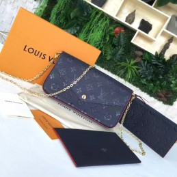 Replica Louis Vuitton Brown Monogram Chain Felicie Pochette