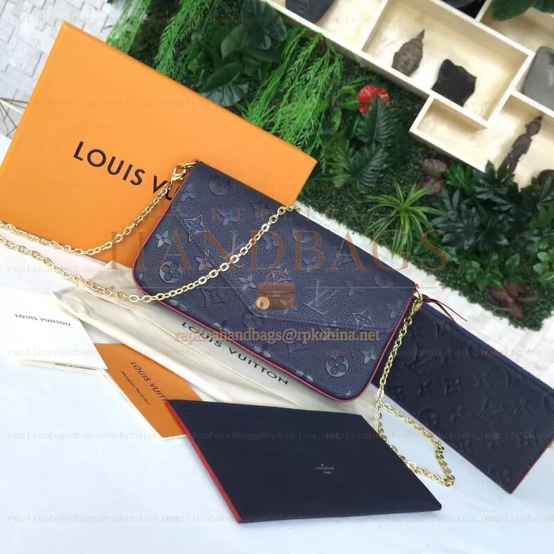 Replica Louis Vuitton Brown Monogram Chain Felicie Pochette