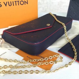 Replica Louis Vuitton Brown Monogram Chain Felicie Pochette