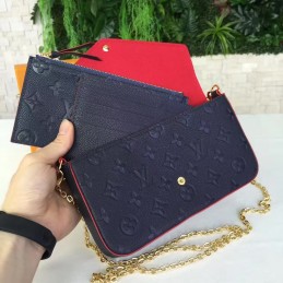 Replica Louis Vuitton Brown Monogram Chain Felicie Pochette