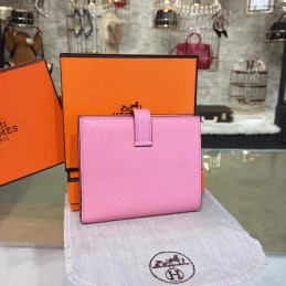 Replica Hermes Light Pink Bearn Wallet Silver H Hardware