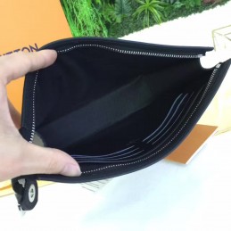 Replica Louis Vuitton White Savane Chapman Pochette Voyage MM Zip Pouch
