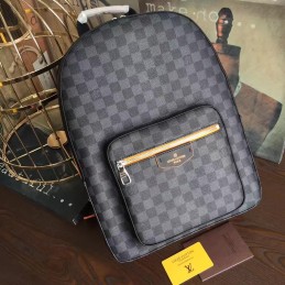 Replica Louis Vuitton Black Damier Graphite Gold Zip Josh Backpack