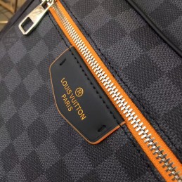 Replica Louis Vuitton Black Damier Graphite Gold Zip Josh Backpack