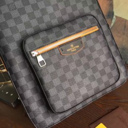 Replica Louis Vuitton Black Damier Graphite Gold Zip Josh Backpack