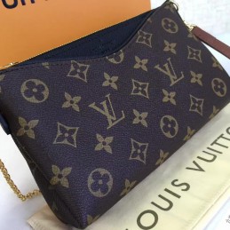 Replica Louis Vuitton Brown Monogram Brown Trim Pallas Clutch