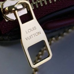 Replica Louis Vuitton Brown Monogram Burgundy Trim Pallas Clutch