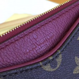 Replica Louis Vuitton Brown Monogram Burgundy Trim Pallas Clutch