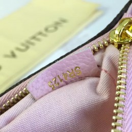 Replica Louis Vuitton Brown Monogram Pale Pink Trim Pallas Clutch