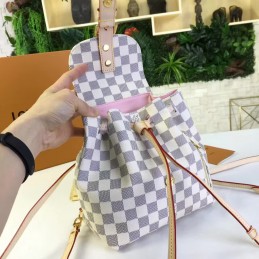Replica Louis Vuitton White Damier Azur Beige Trim Sperone BB Backpack