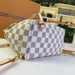 Replica Louis Vuitton White Damier Azur Beige Trim Sperone BB Backpack