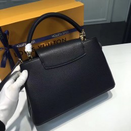 Replica Louis Vuitton Black Floral Studded Capucines BB