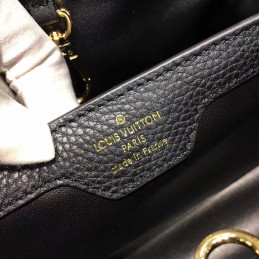 Replica Louis Vuitton Black Floral Studded Capucines BB