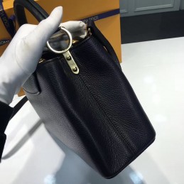 Replica Louis Vuitton Black Floral Studded Capucines BB