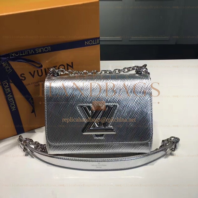 Replica Louis Vuitton Silver Metallic Twist PM
