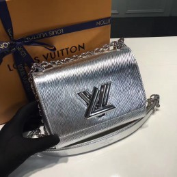 Replica Louis Vuitton Silver Metallic Twist PM